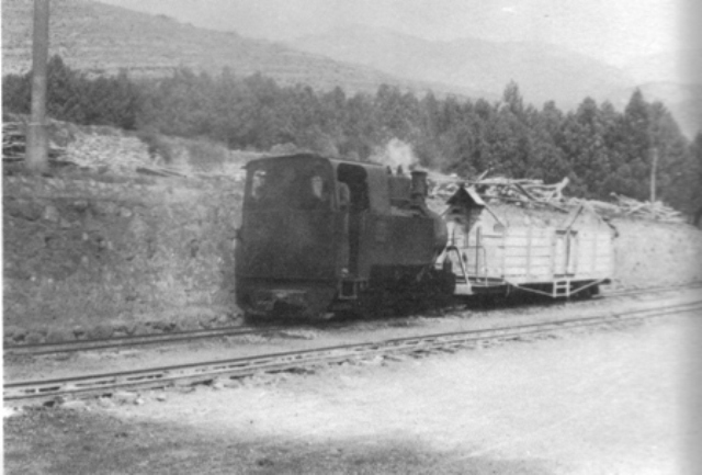 Tren a l´estació de La Pobla-any 1961
